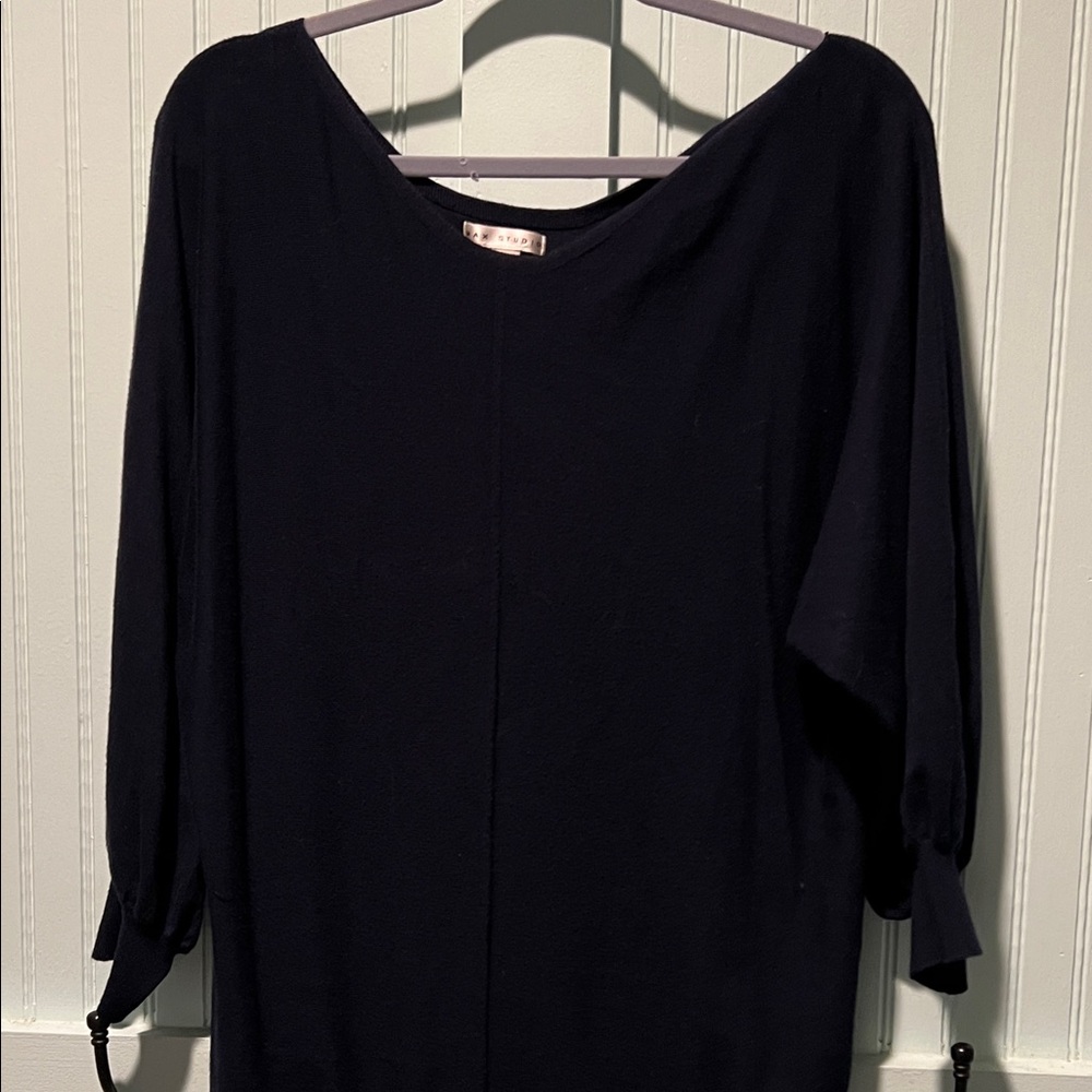 Max Studio Classic Navy Blouse